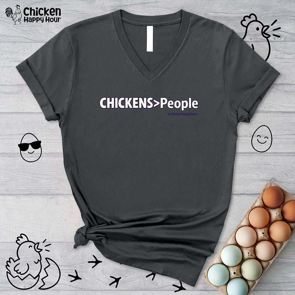 CHICKENS People V-Neck Tee