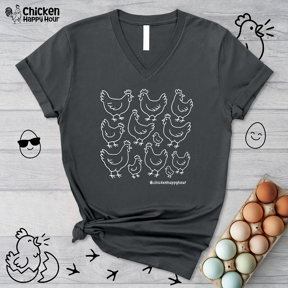 Chickens V-Neck Tee