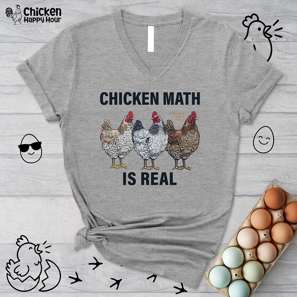Chicken Math is Real V-Neck Tee