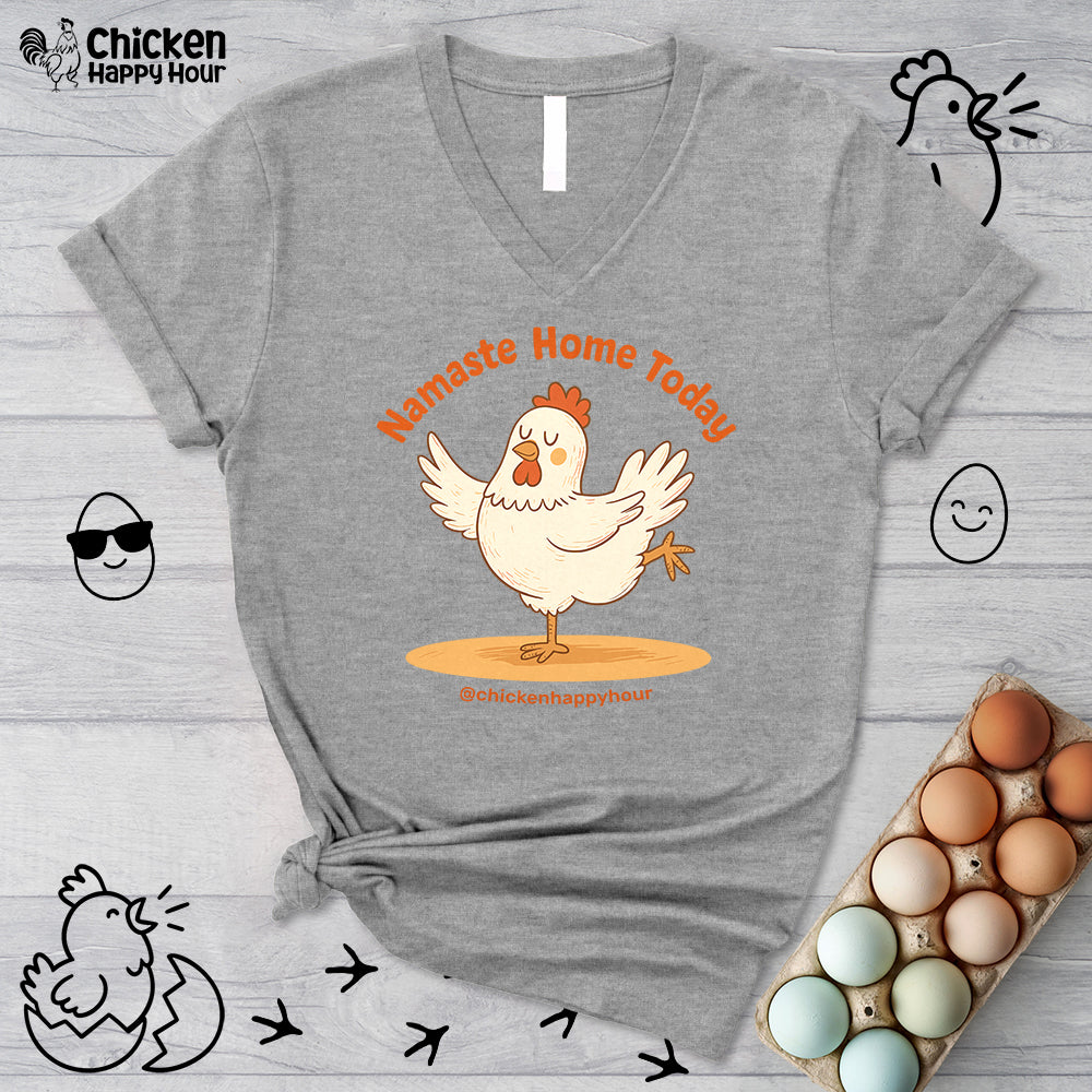 Namaste Cluck V-Neck Tee