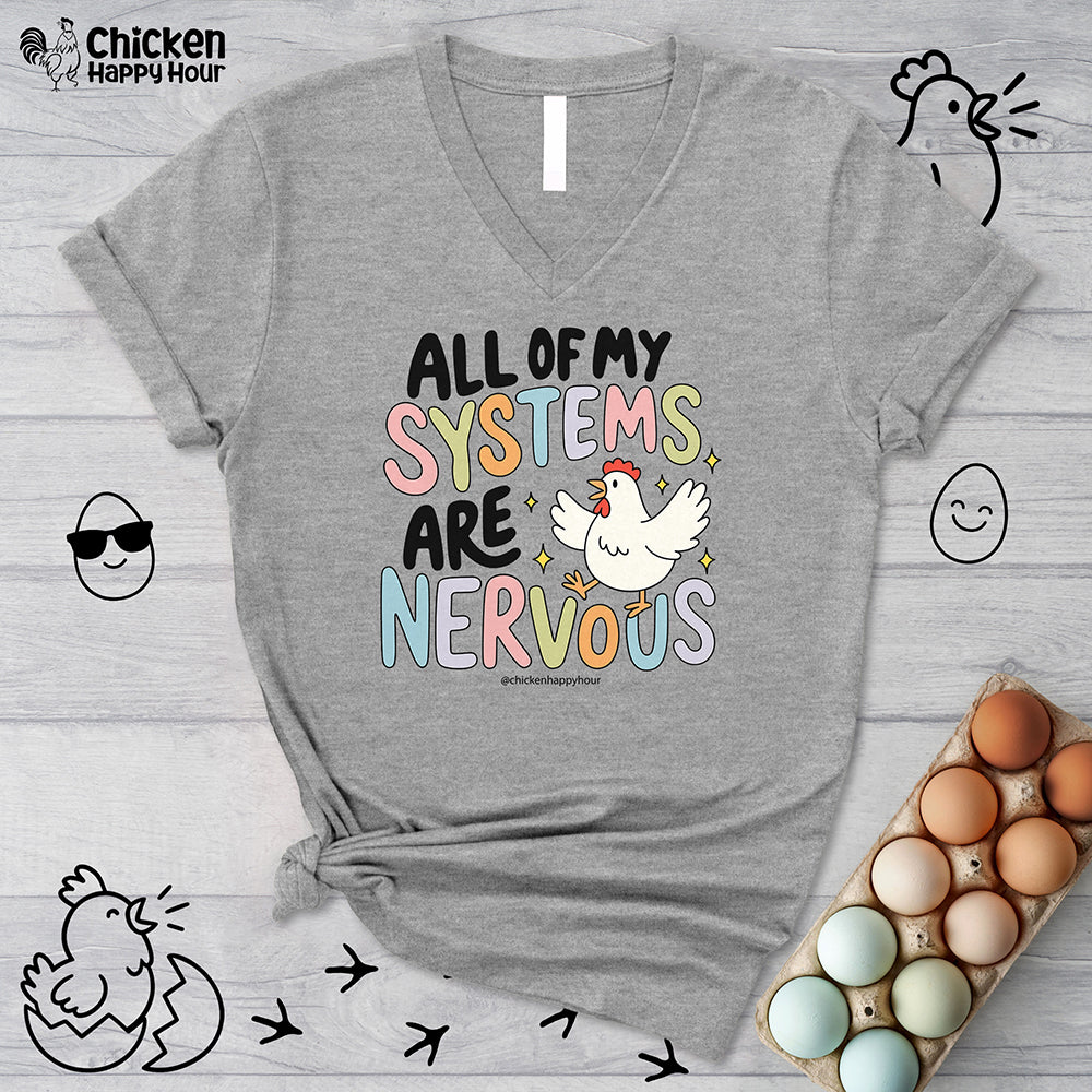 All Systems Are Nervous V-Neck Tee