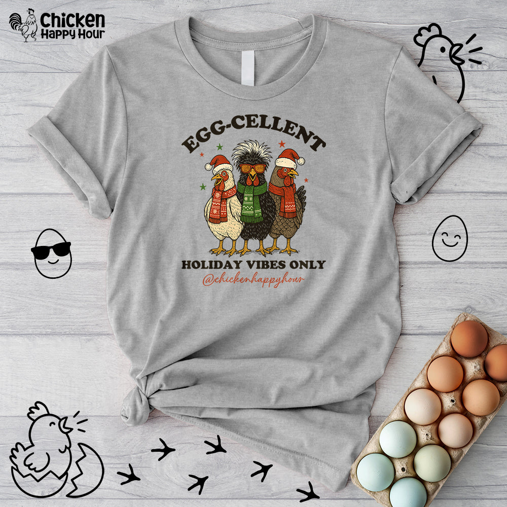 Egg-Cellent Holiday Vibes Only Unisex Tee