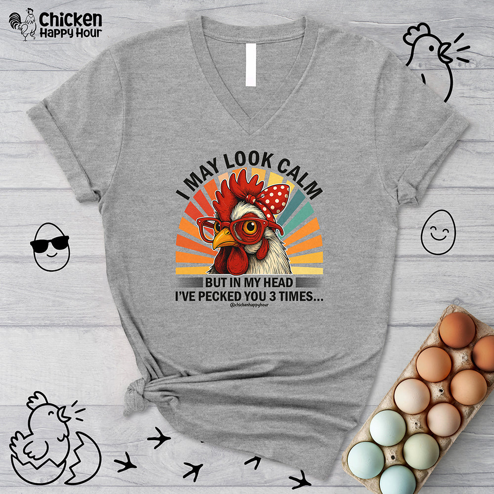 I May Look Calm V-Neck Tee