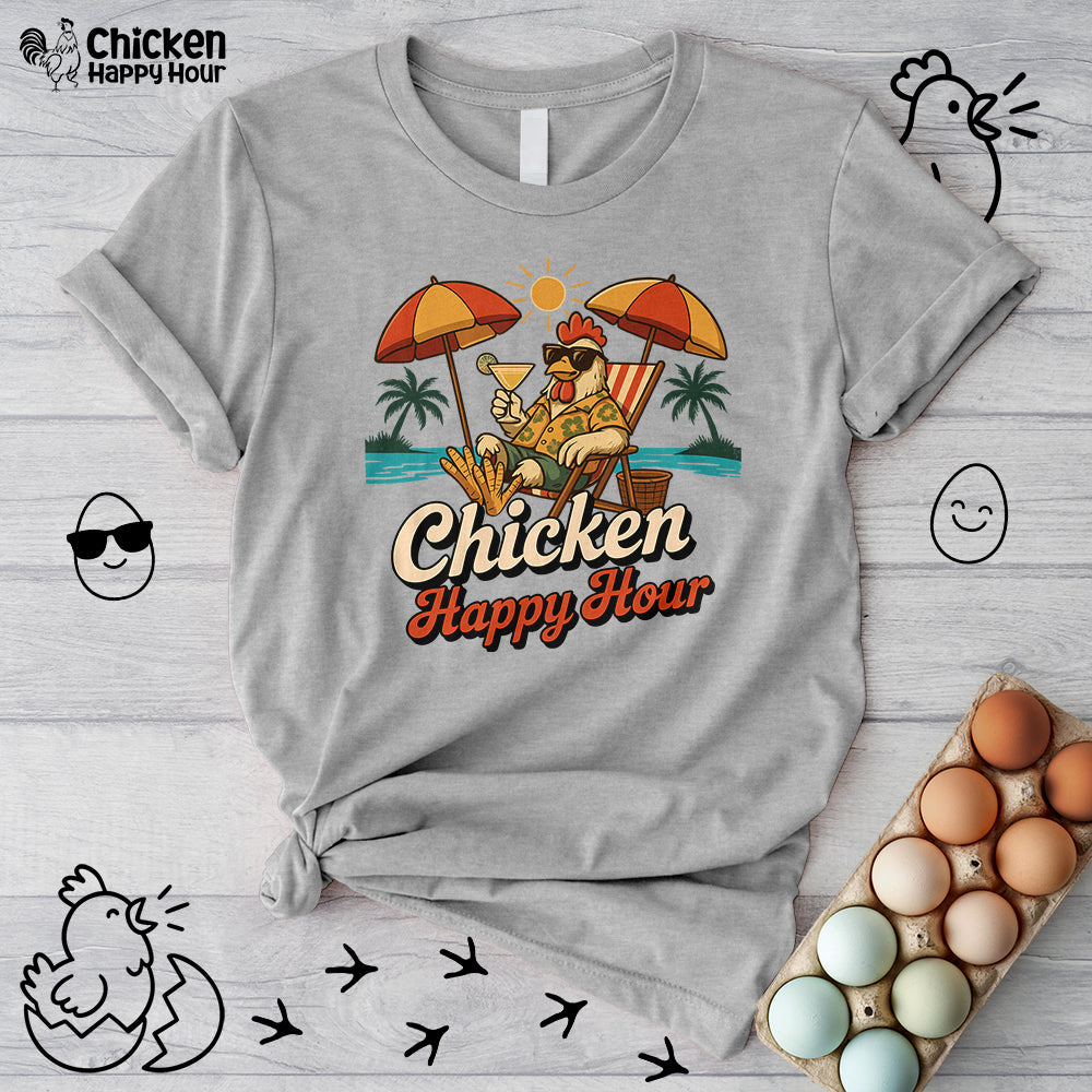 Chicken Happy Hour Beachy Chicken Unisex Tee