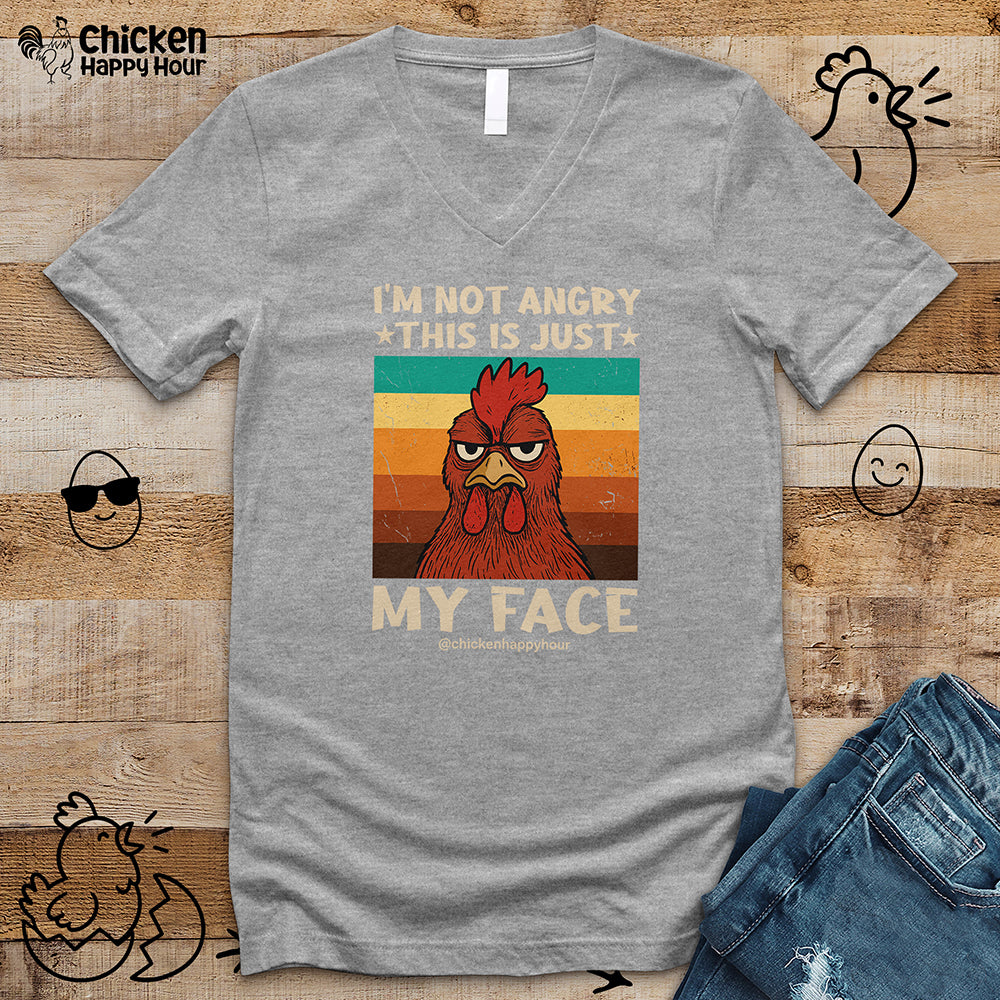 I Am Not Angry This Is Just My Face V-Neck Tee