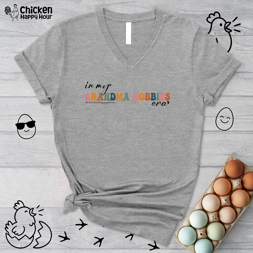 Grandma Hobbies V-Neck Tee