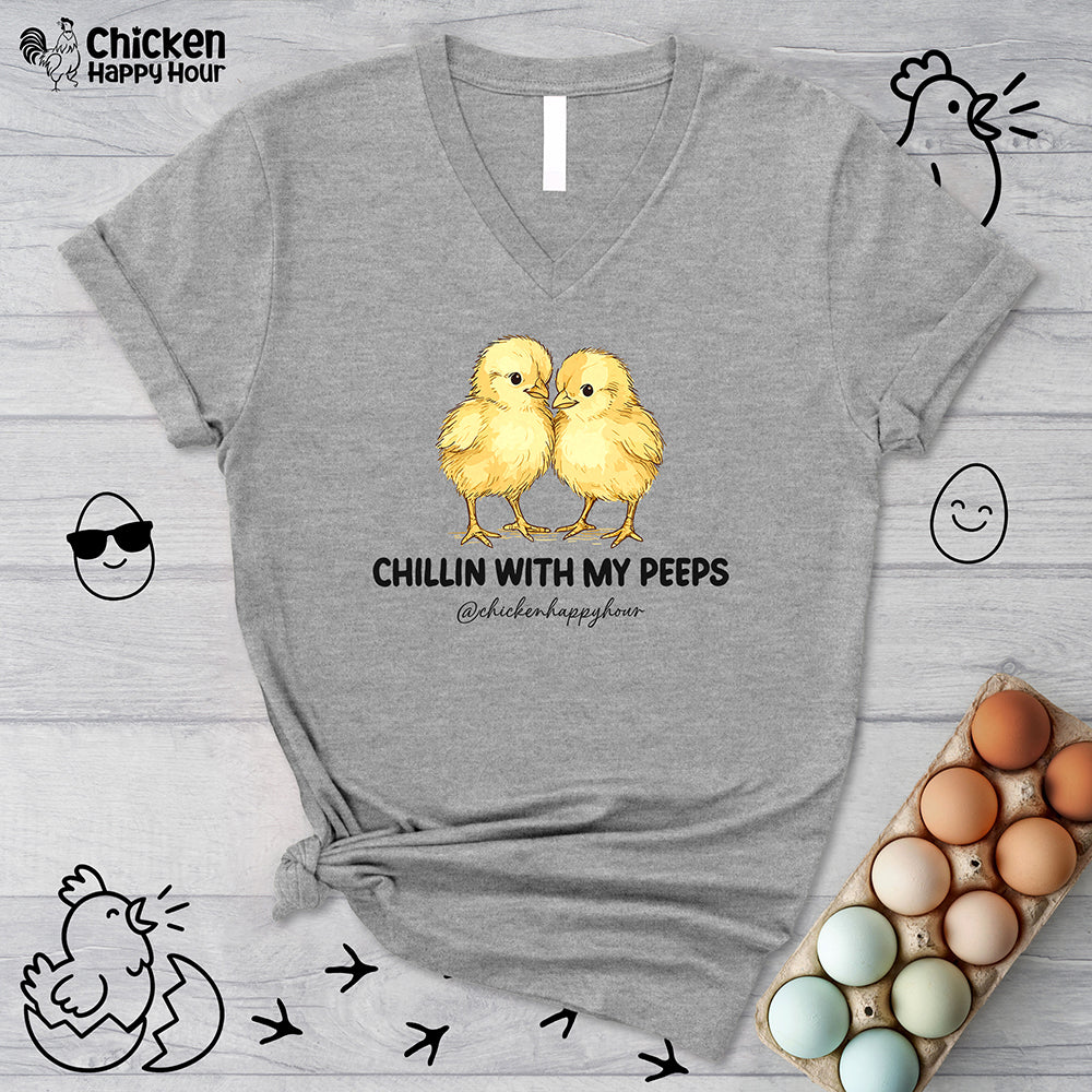 Chillin with my Peeps V-Neck Tee