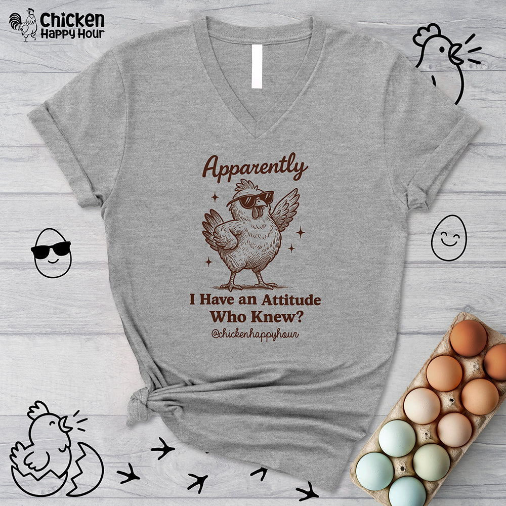 Apparently I Have Attitude V-Neck Tee