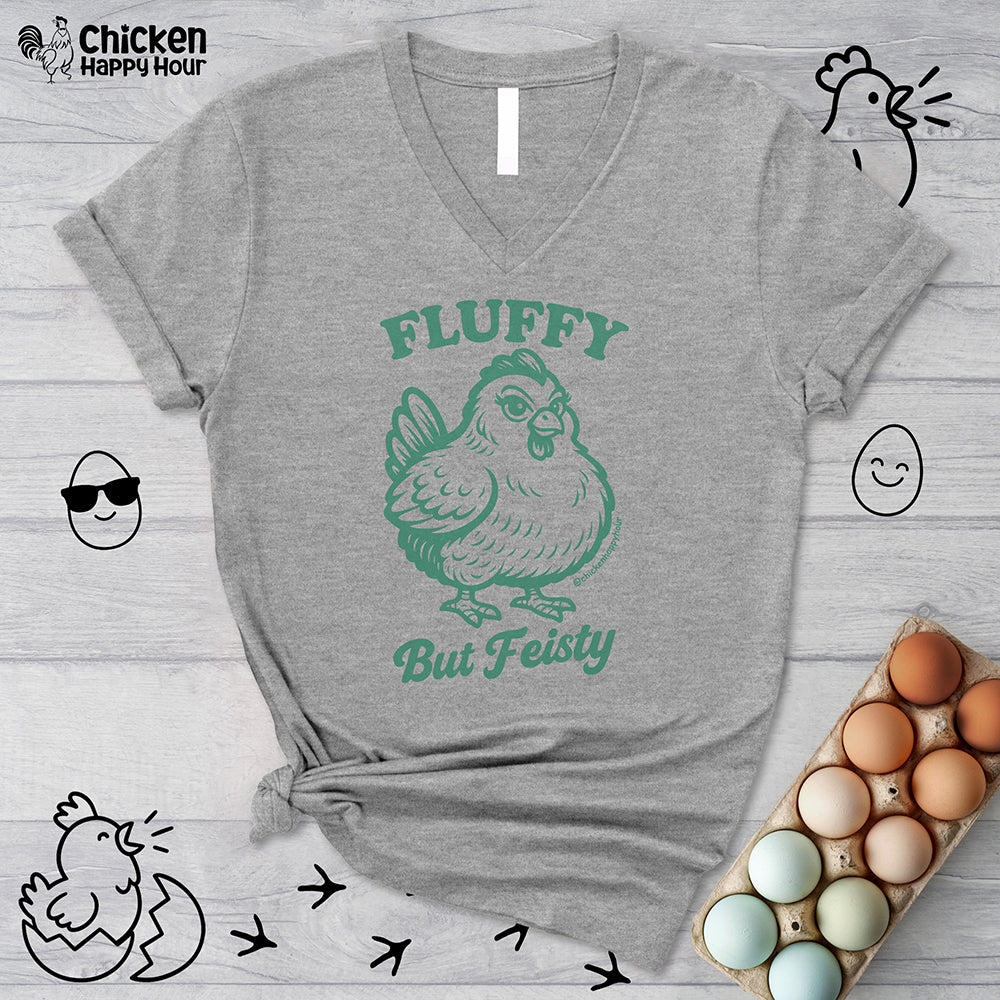 Fluffy But Feisty V-Neck Tee