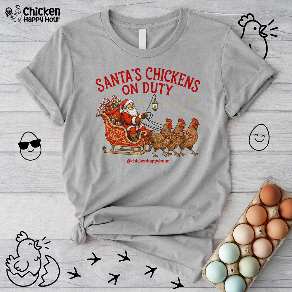 Santa’s Chickens on Duty Unisex Tee