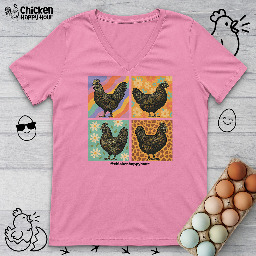 Retro Chicken V-Neck Tee