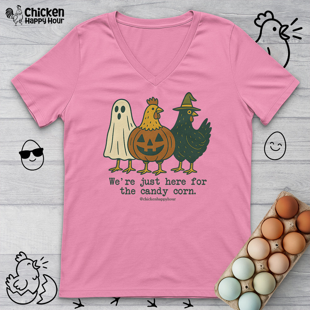 We're Just Here for the Candy Corn V-Neck Tee