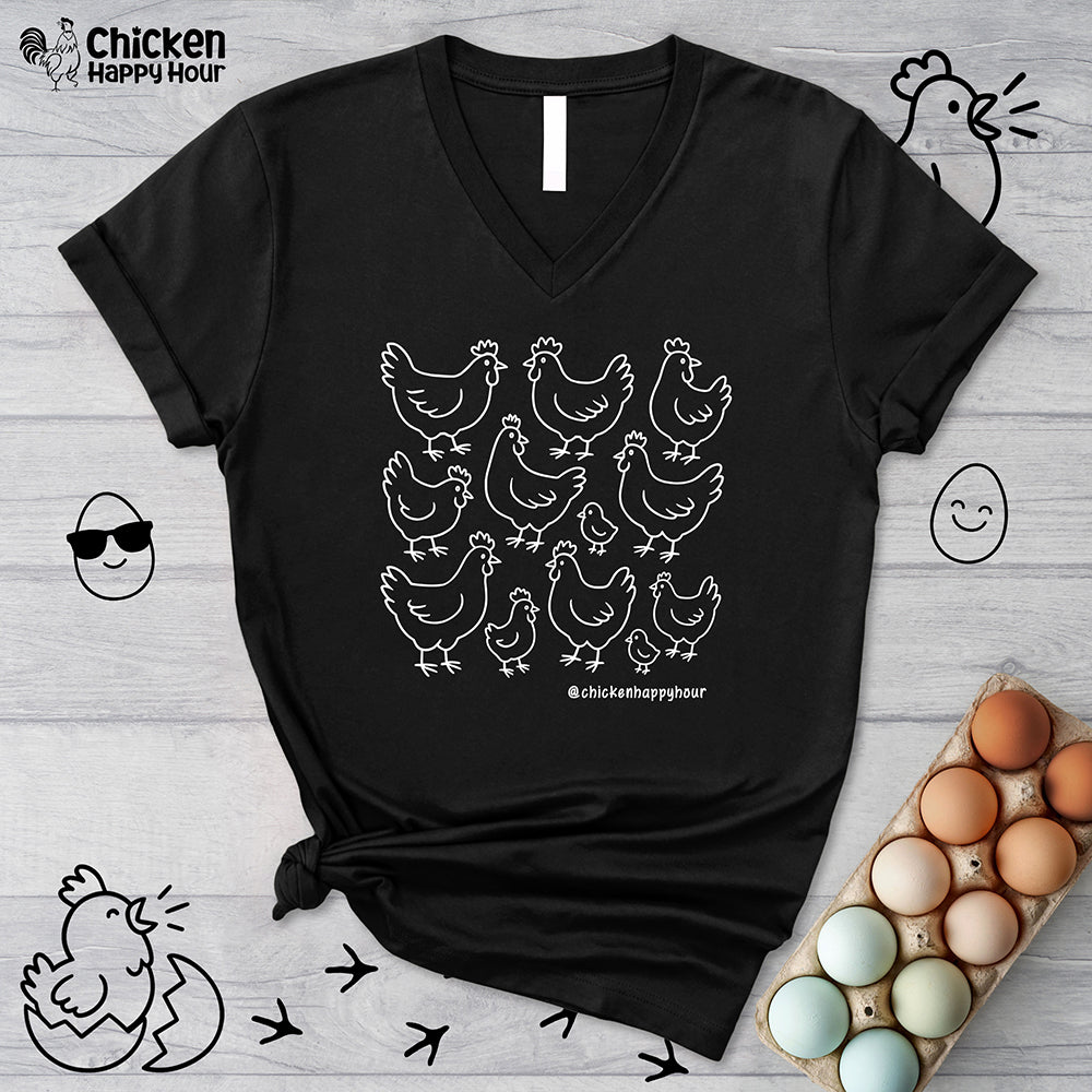Chickens V-Neck Tee