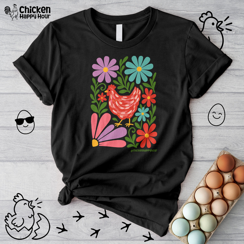 Chicken Blooms Unisex Tee