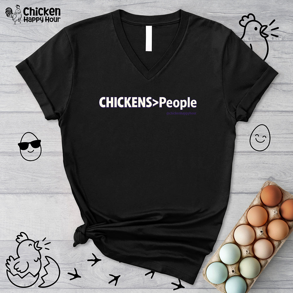 CHICKENS People V-Neck Tee