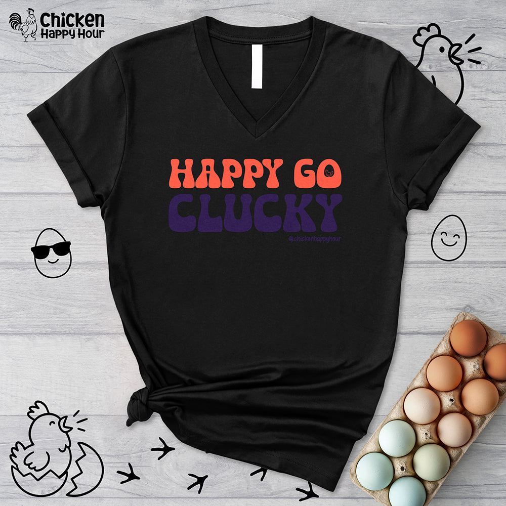 Happy Go Clucky V-Neck Tee