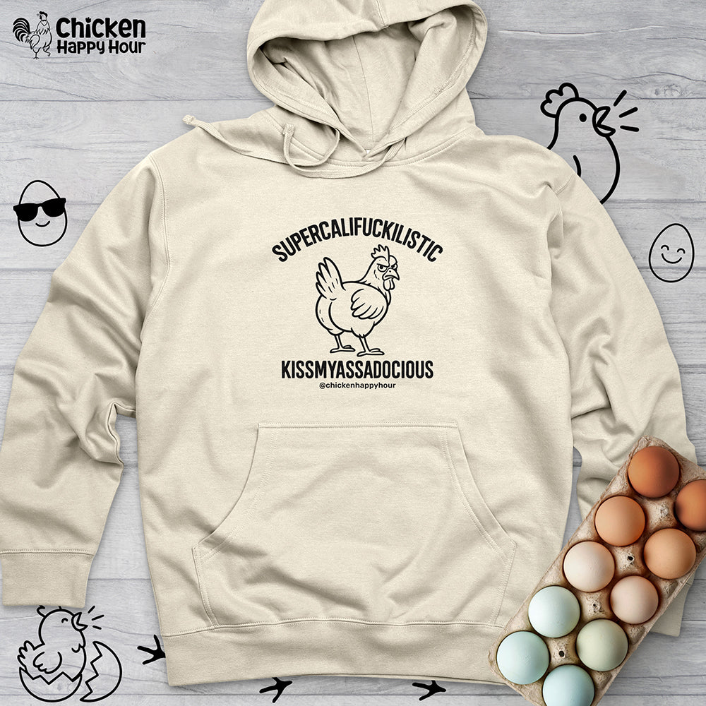 Supercalifuckilistic Kissmyassadocious Black Hooded Sweatshirt