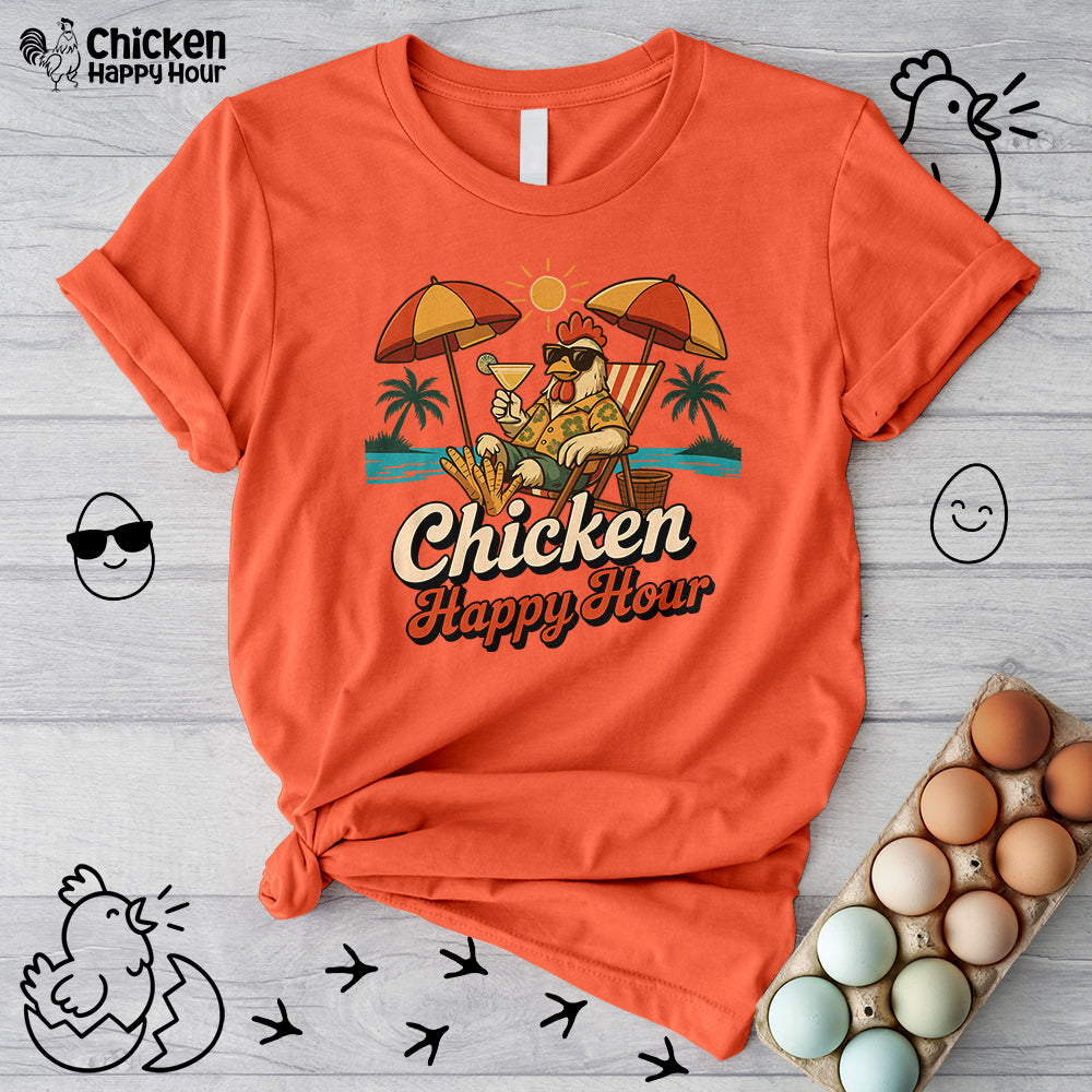 Chicken Happy Hour Beachy Chicken Unisex Tee