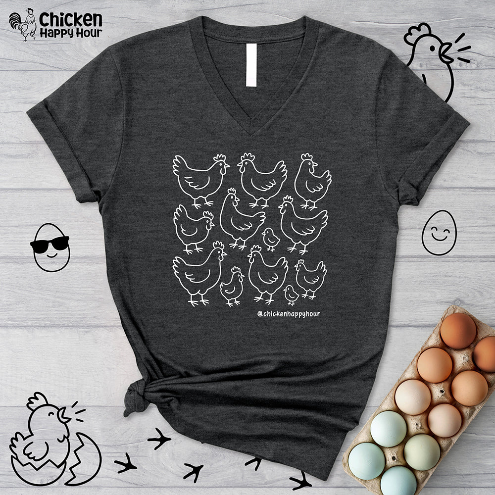 Chickens V-Neck Tee