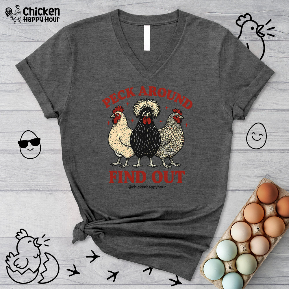 Peck Around Find Out V-Neck Tee