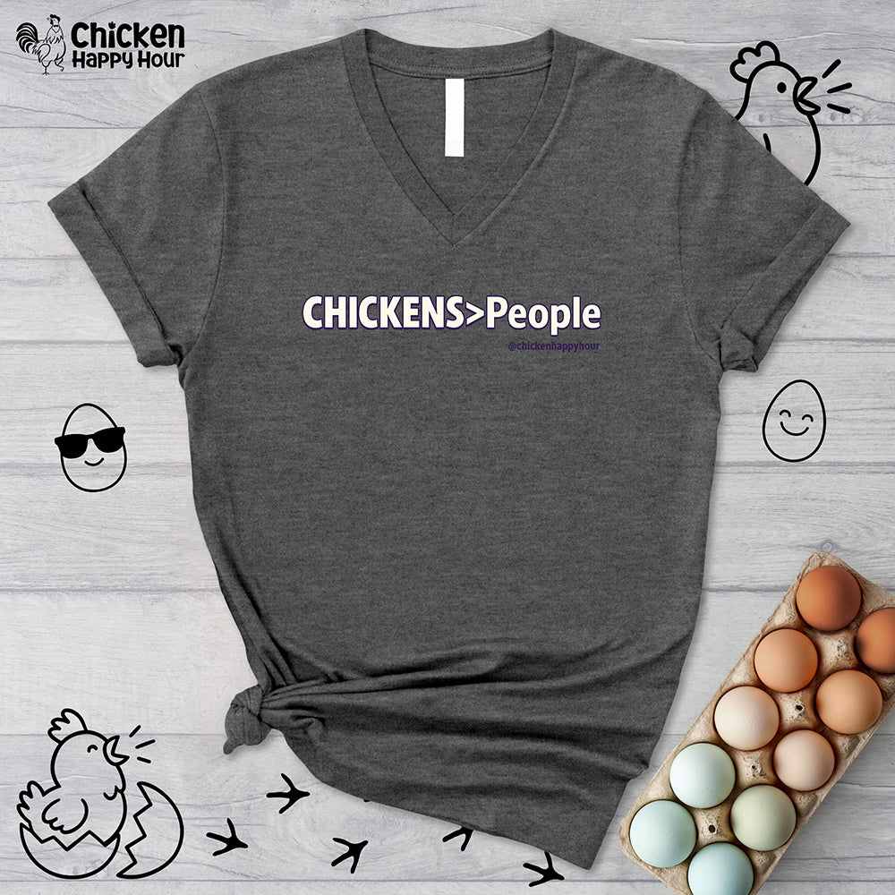 CHICKENS People V-Neck Tee