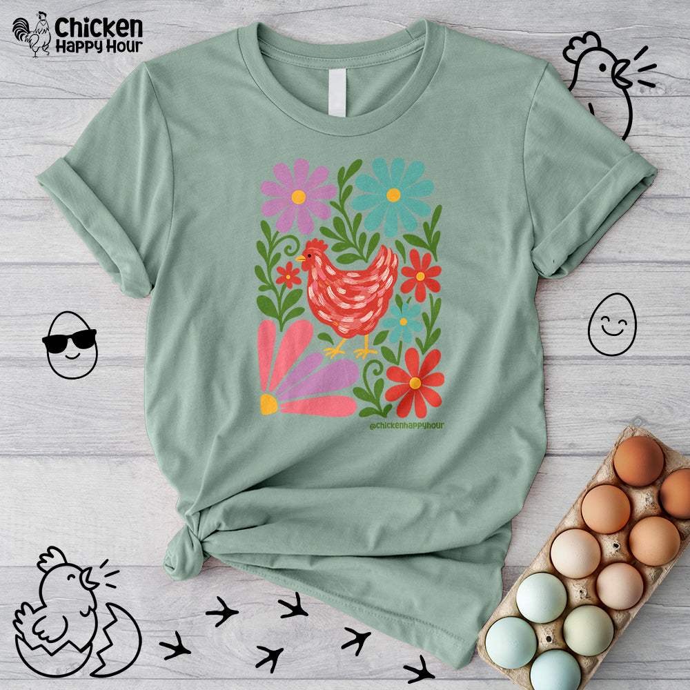 Chicken Blooms Unisex Tee