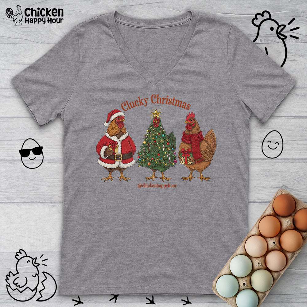 Clucky Christmas V-Neck Tee
