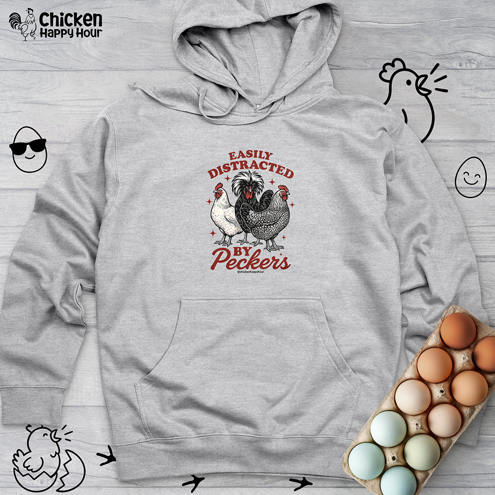 Easily Distracted By Peckers Hooded Sweatshirt