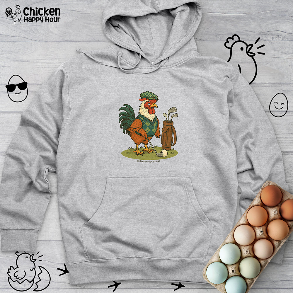 Rooster Playing Golf Hooded Sweatshirt