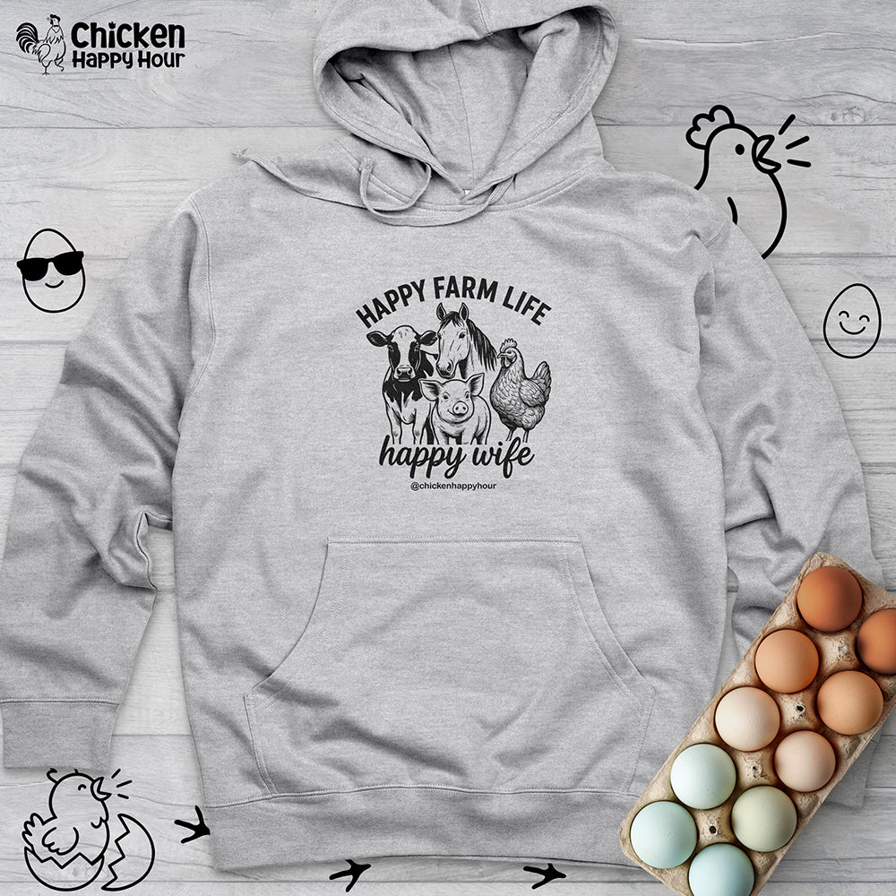 Happy Farm Life Happy Wife 01 Hooded Sweatshirt