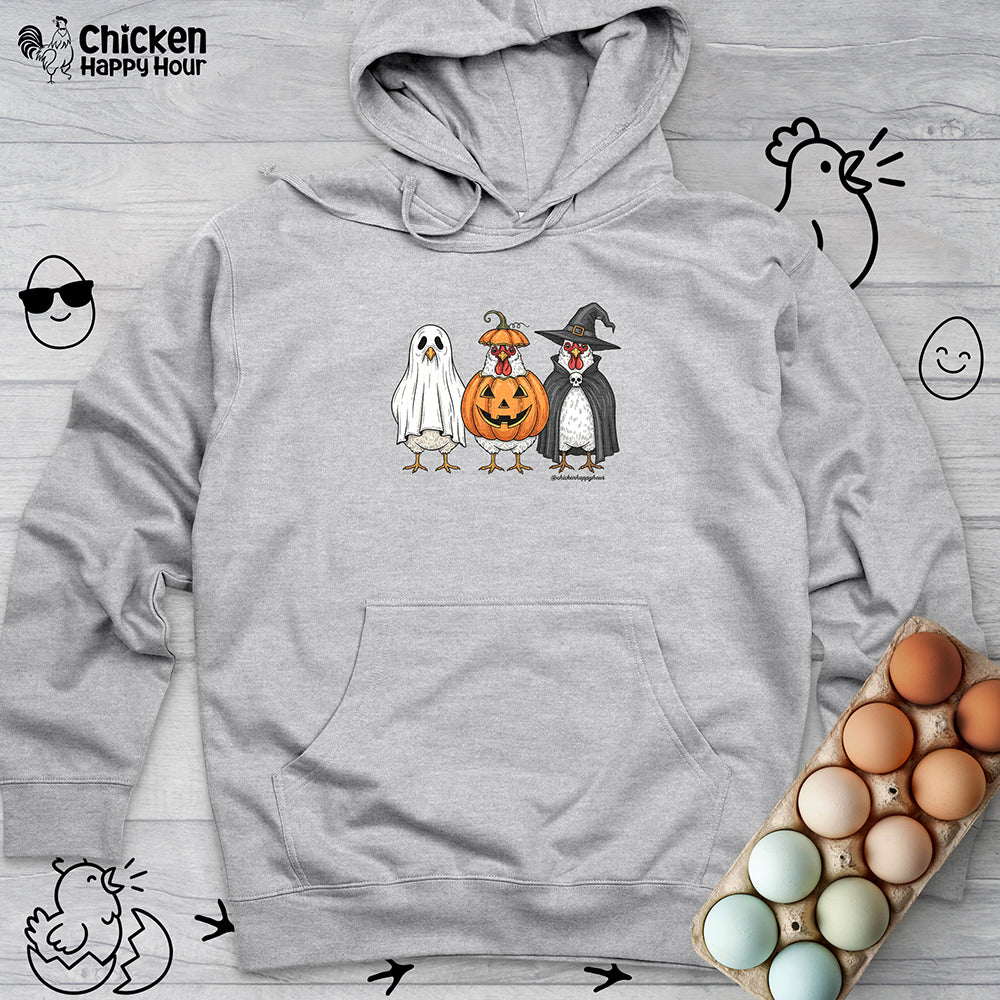 Chickens Wearing Halloween Costumes Hooded Sweatshirt