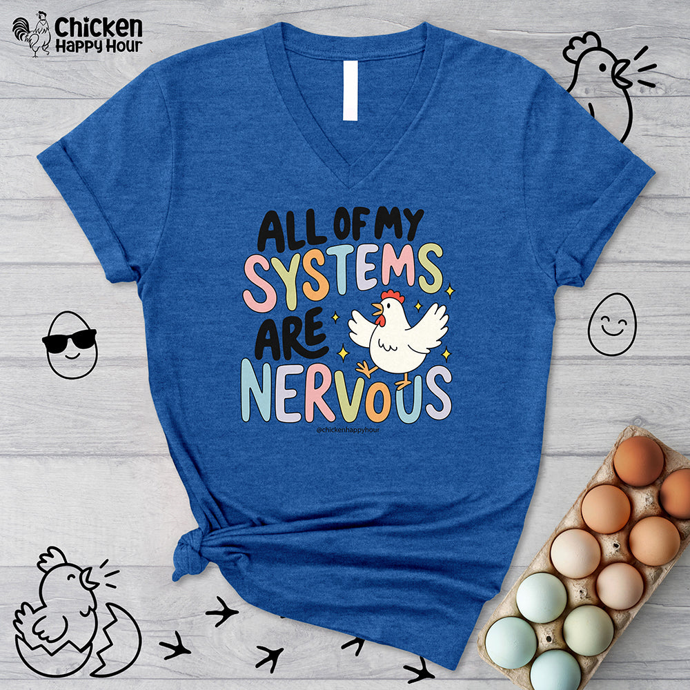 All Systems Are Nervous V-Neck Tee