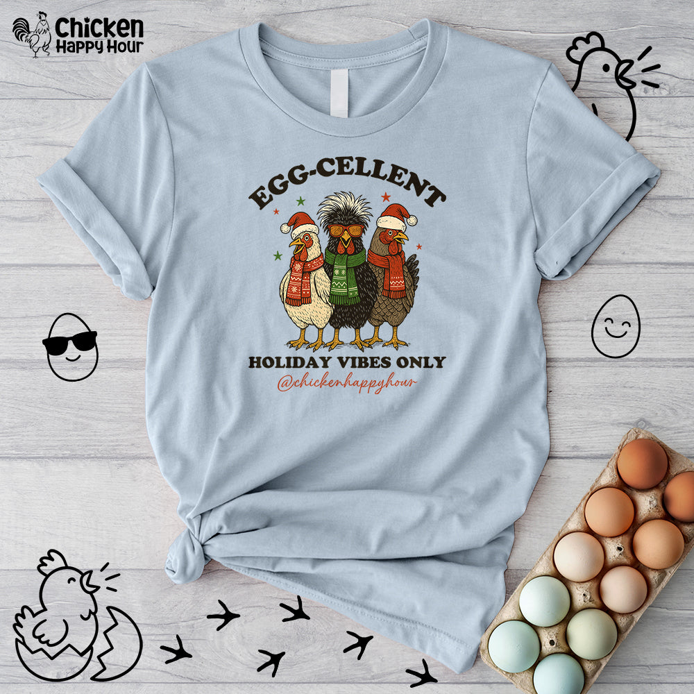 Egg-Cellent Holiday Vibes Only Unisex Tee