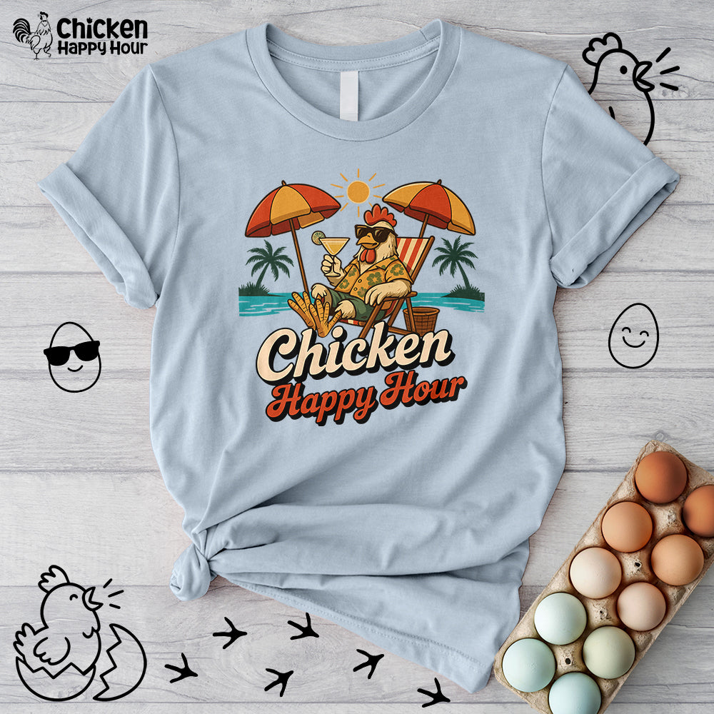 Chicken Happy Hour Beachy Chicken Unisex Tee
