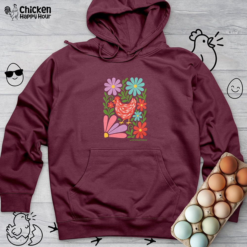 Chicken Blooms Hooded Sweatshirt