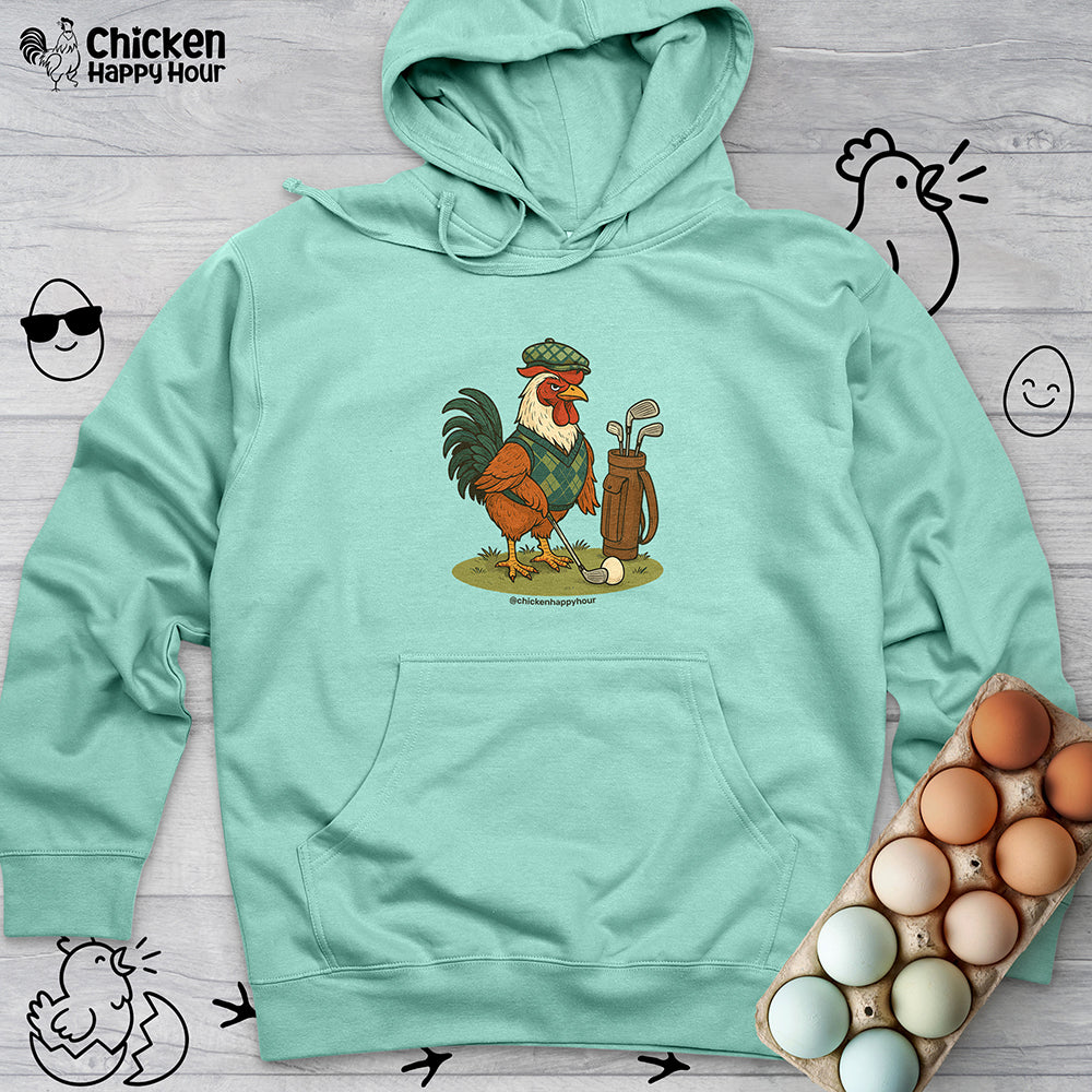 Rooster Playing Golf Hooded Sweatshirt