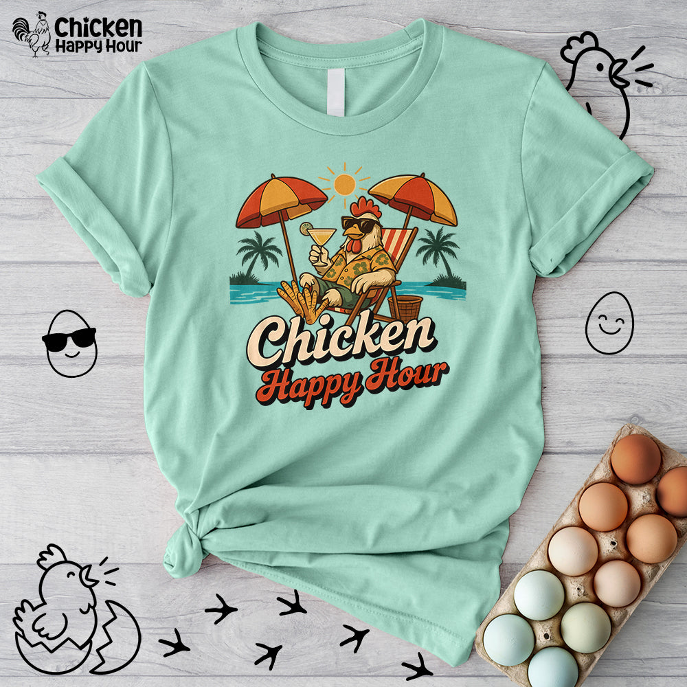 Chicken Happy Hour Beachy Chicken Unisex Tee
