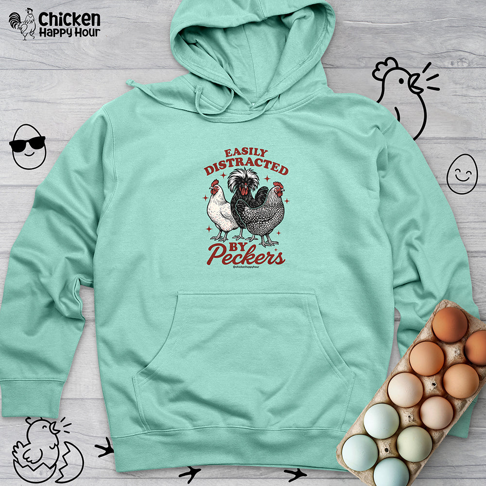 Easily Distracted By Peckers Hooded Sweatshirt