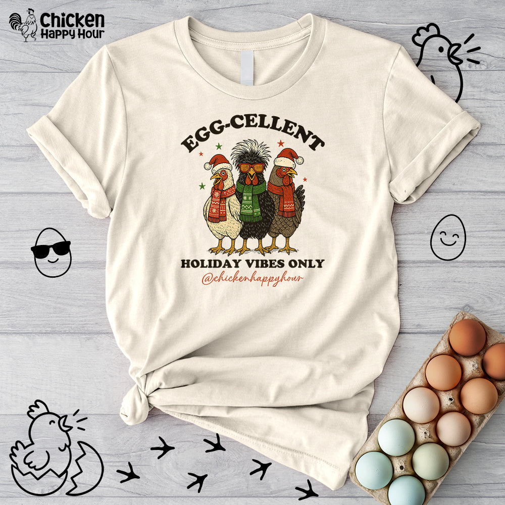 Egg-Cellent Holiday Vibes Only Unisex Tee