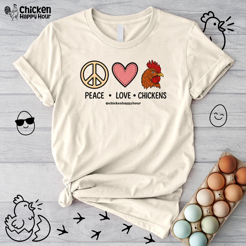 Peace Love Chickens Unisex Tee