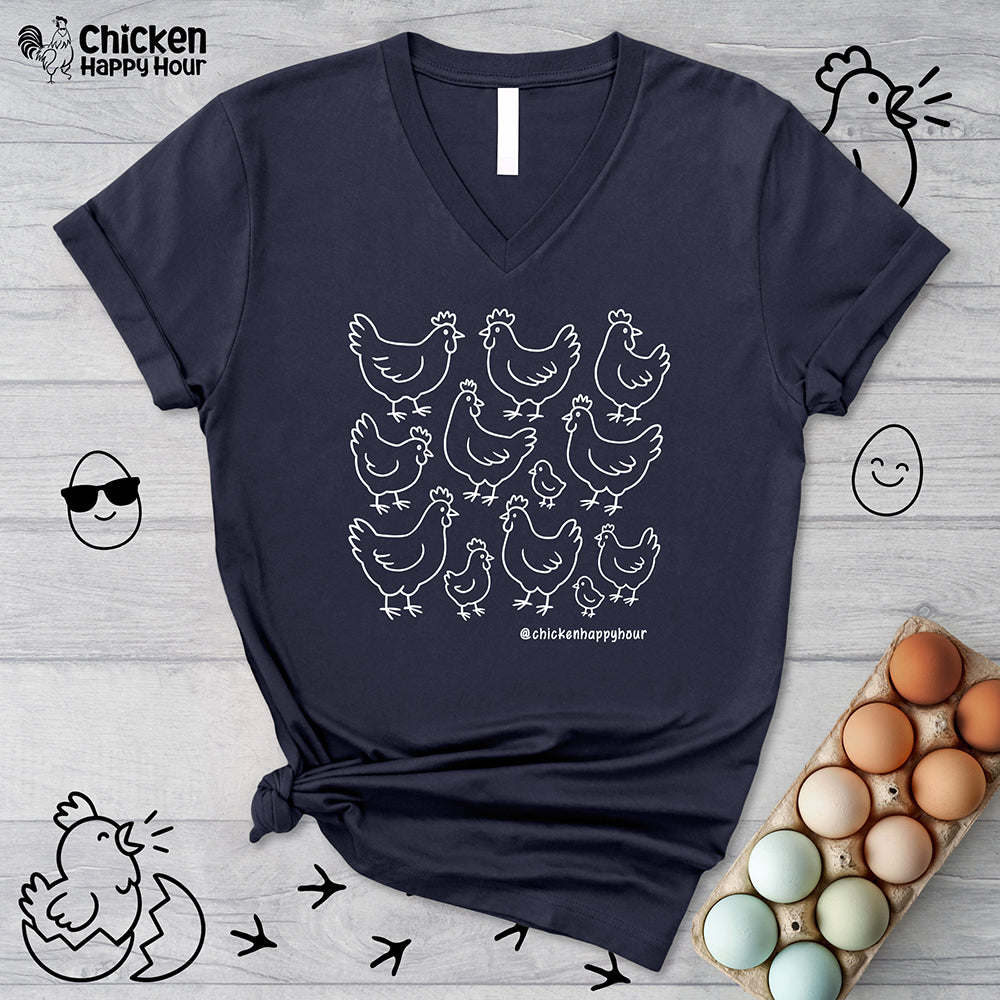 Chickens V-Neck Tee