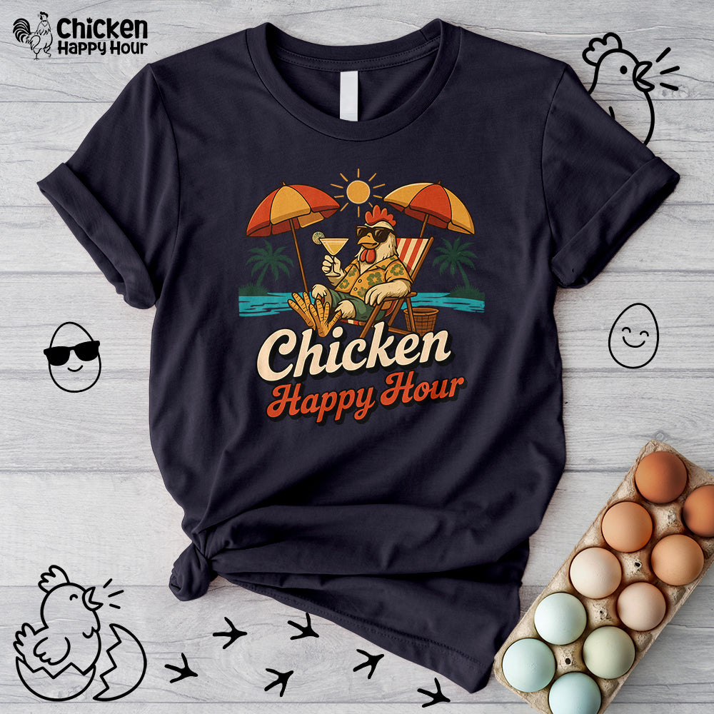 Chicken Happy Hour Beachy Chicken Unisex Tee