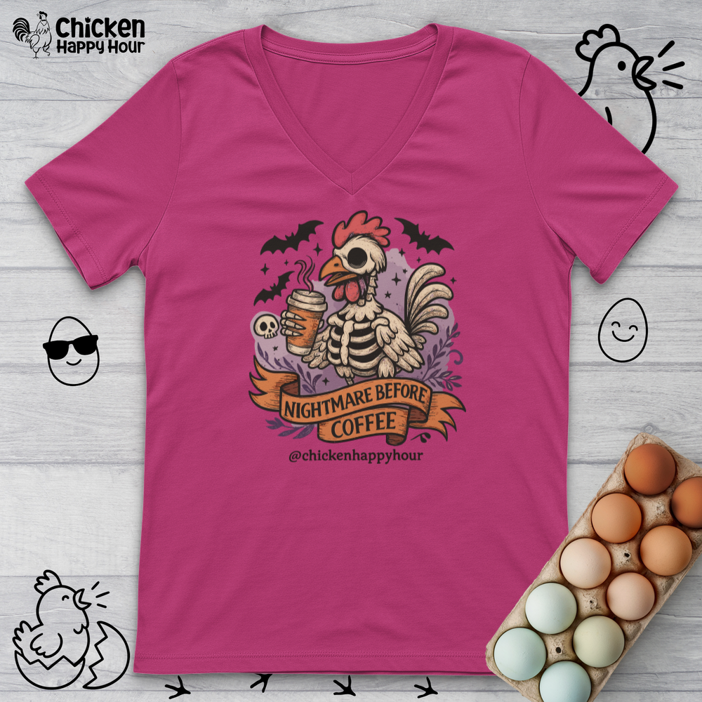 Nightmare Before Coffee V-Neck Tee
