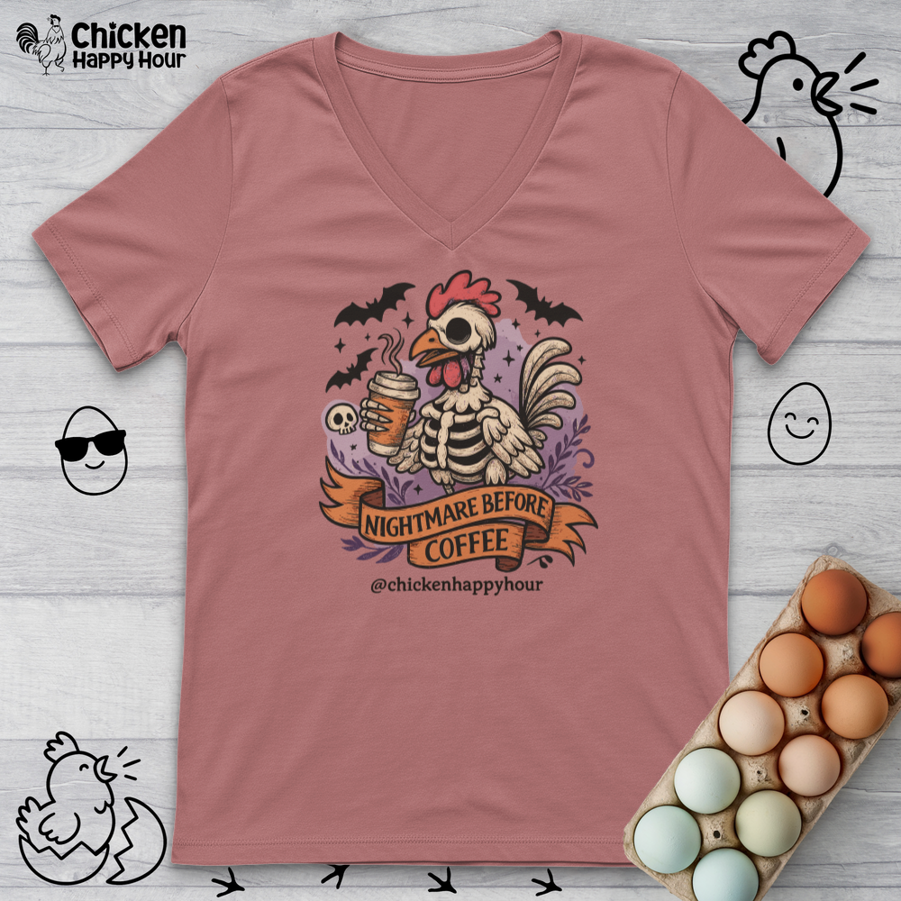 Nightmare Before Coffee V-Neck Tee