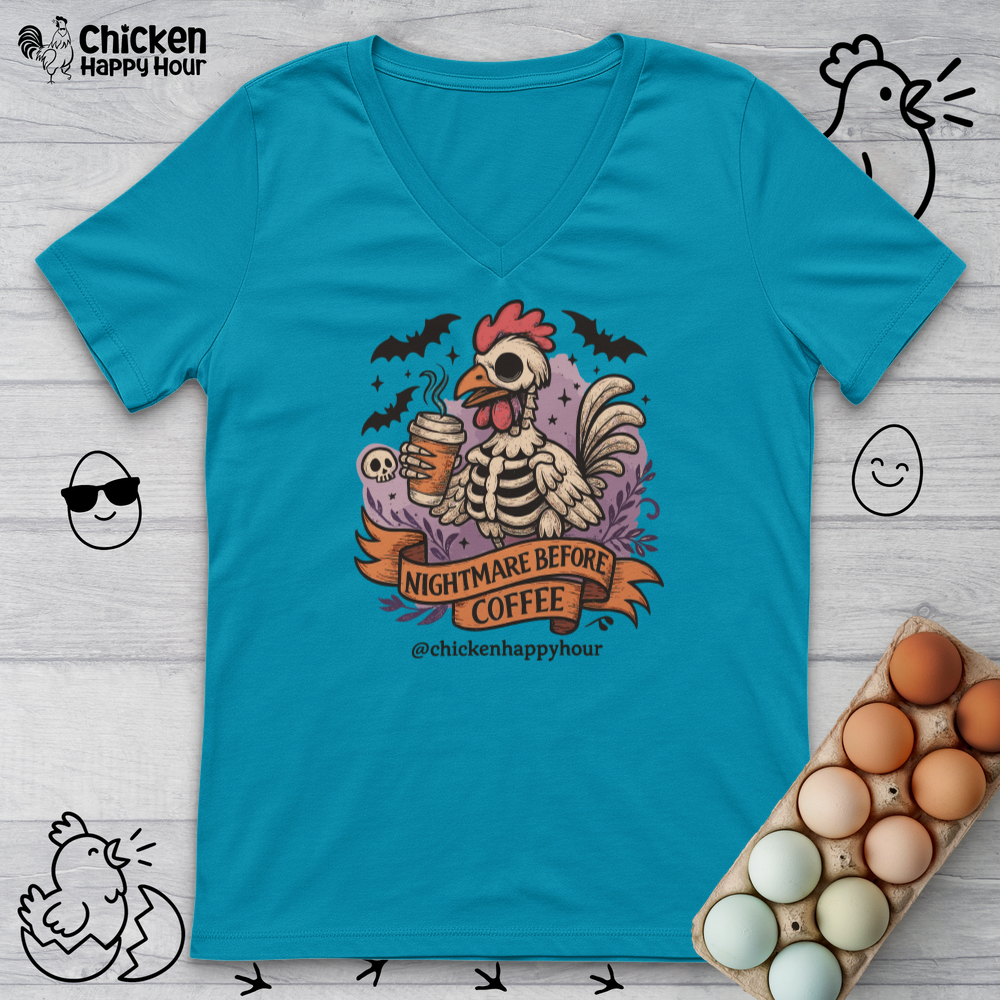 Nightmare Before Coffee V-Neck Tee