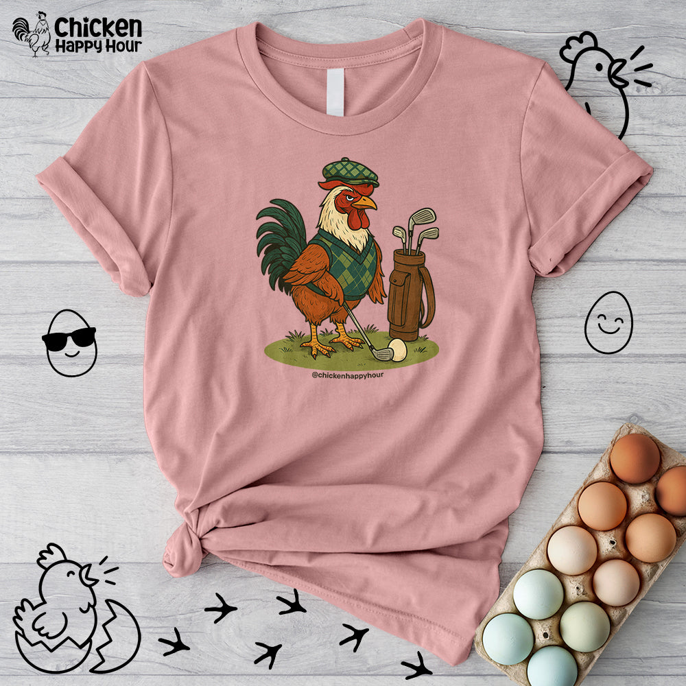 Rooster Playing Golf Unisex Tee