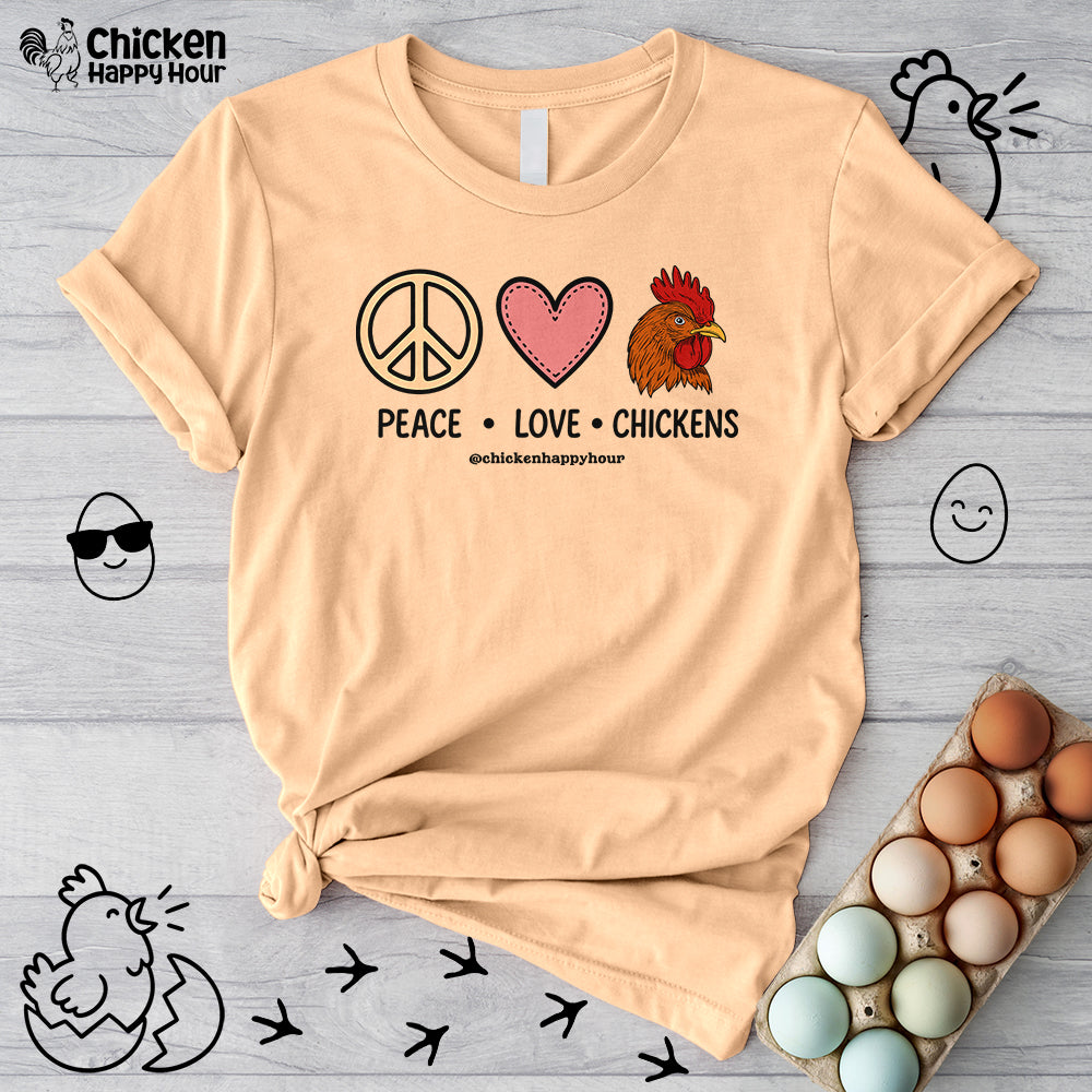 Peace Love Chickens Unisex Tee