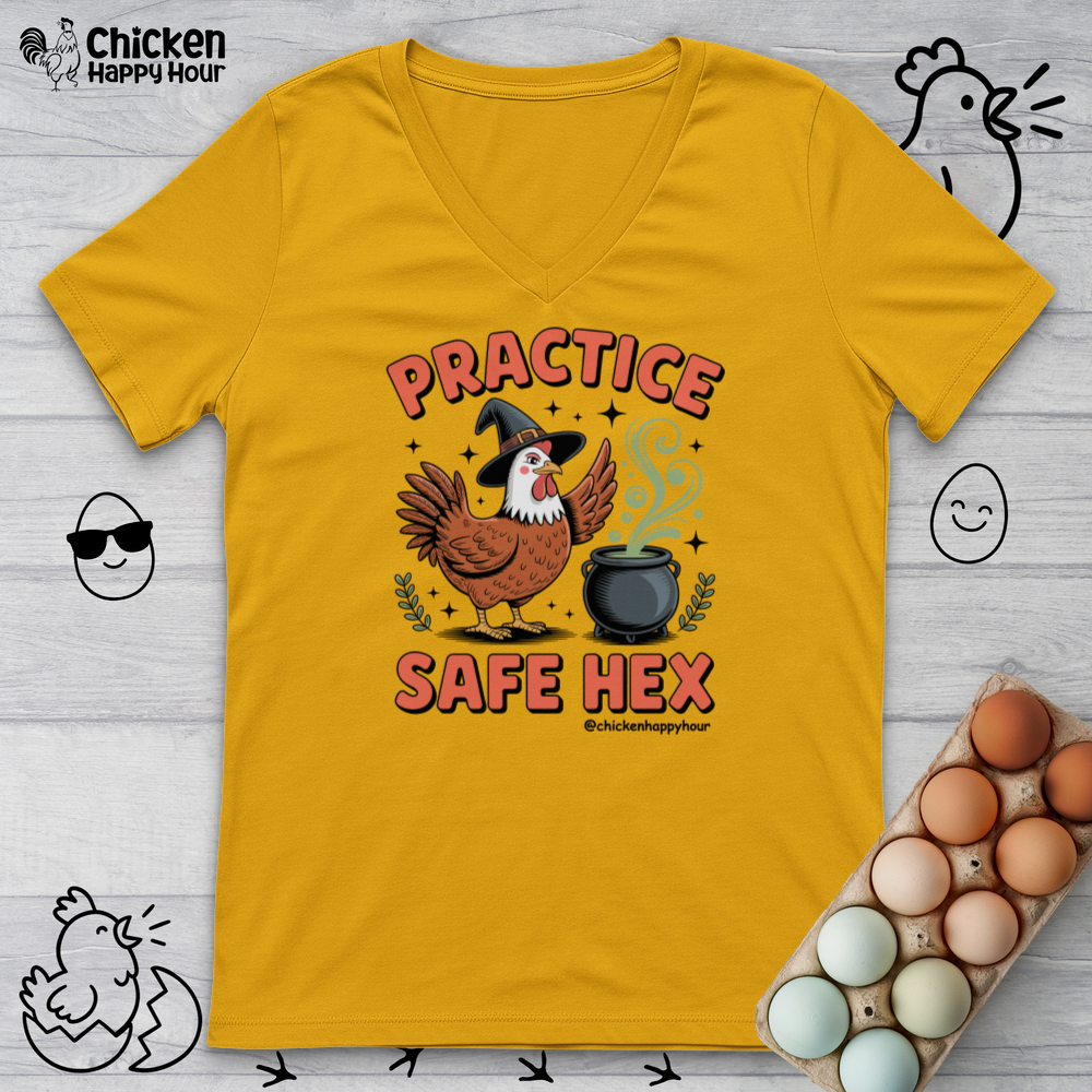 Practice Safe Hex V-Neck Tee