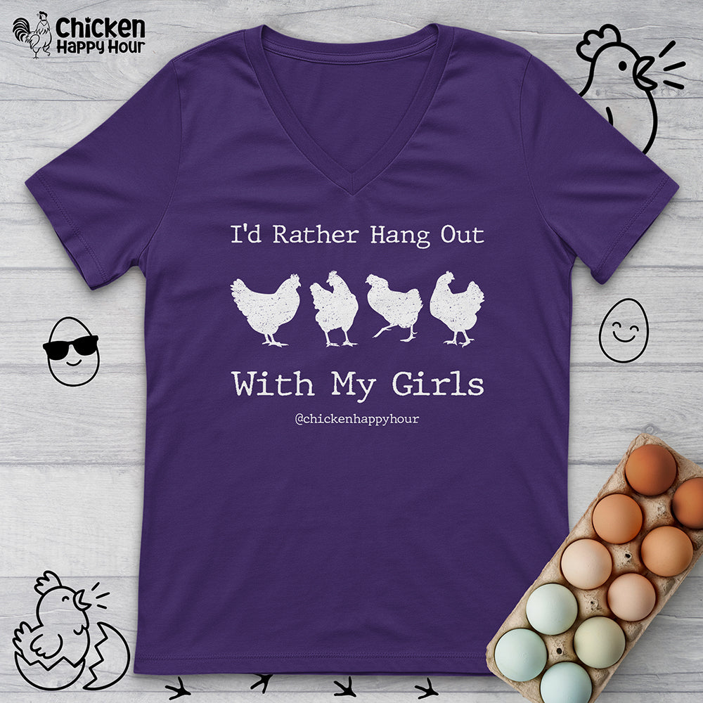 I'd Rather Hang Out V-Neck Tee