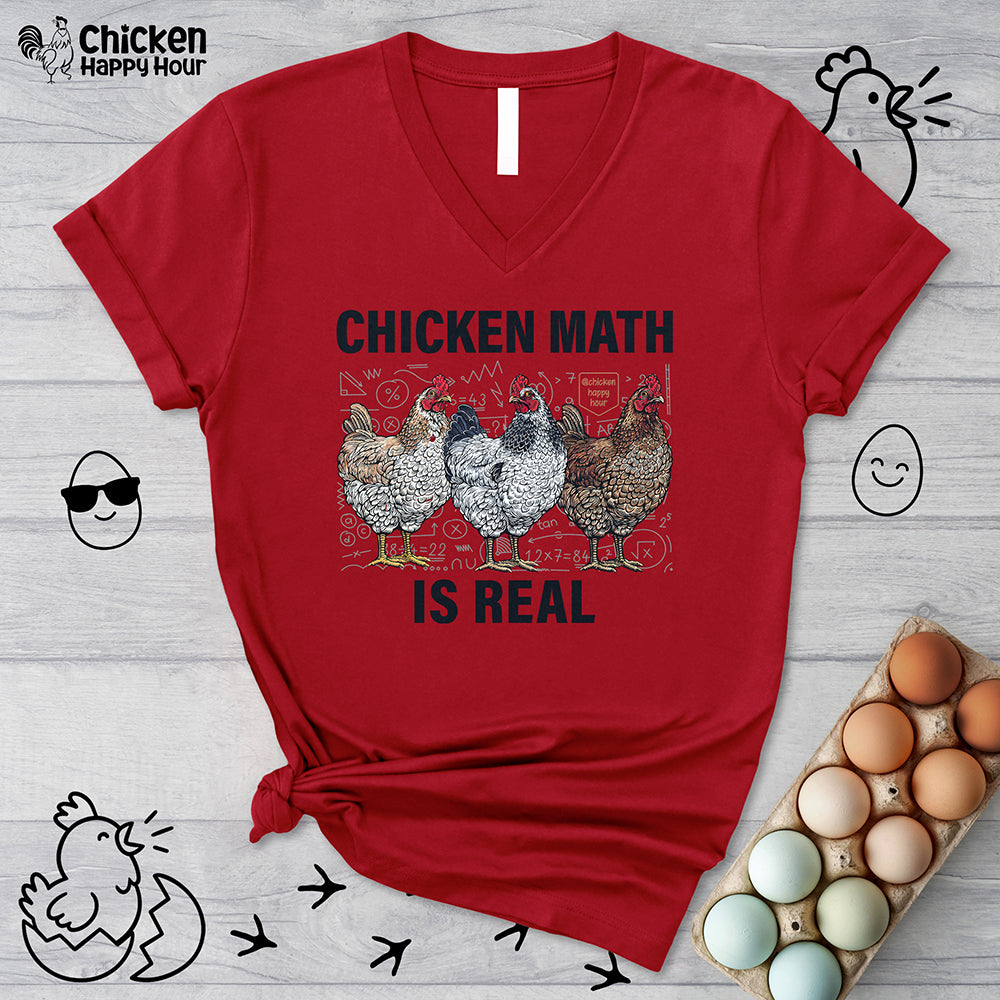 Chicken Math is Real V-Neck Tee